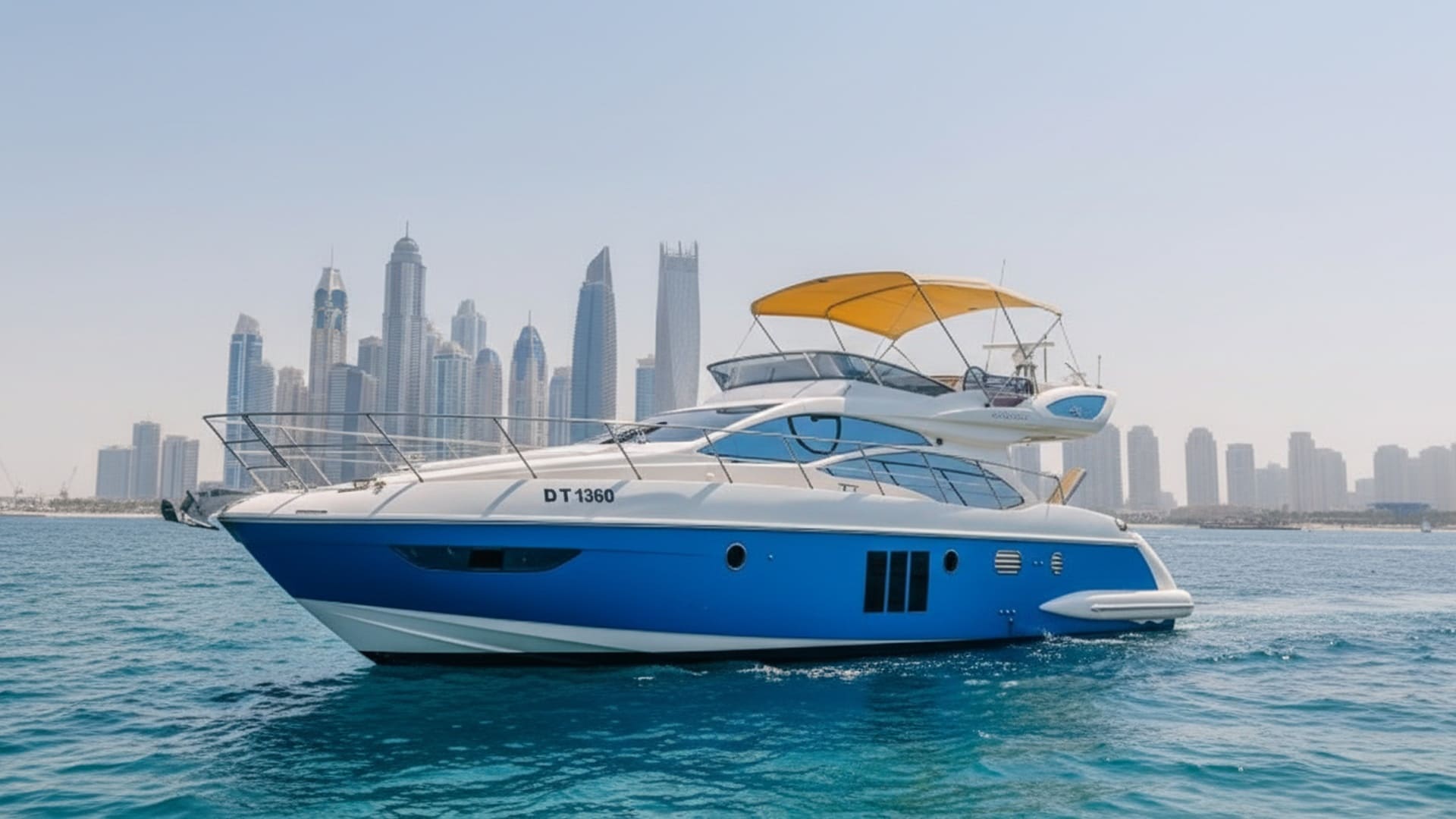 Golden Haven 48 ft luxury yacht at Dubai Marina