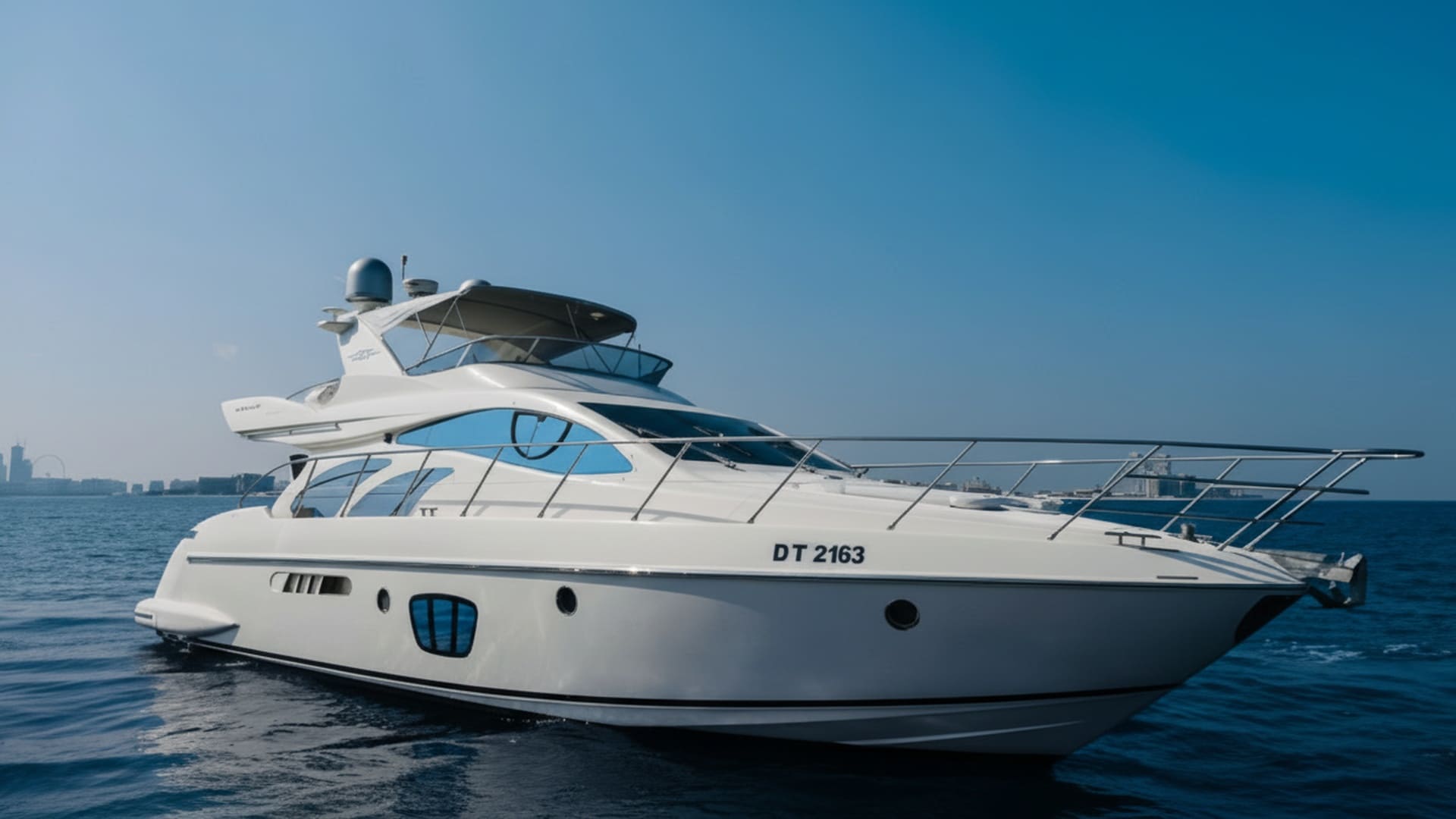 Breeze Crown 55 ft luxury yacht deck, Dubai Marina