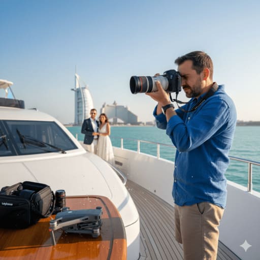 Premium luxury yacht photography and videography service Dubai.