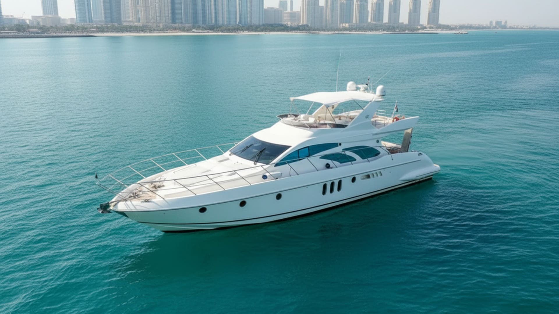 Vision Empress 62 ft aerial view, Dubai Marina yacht rental