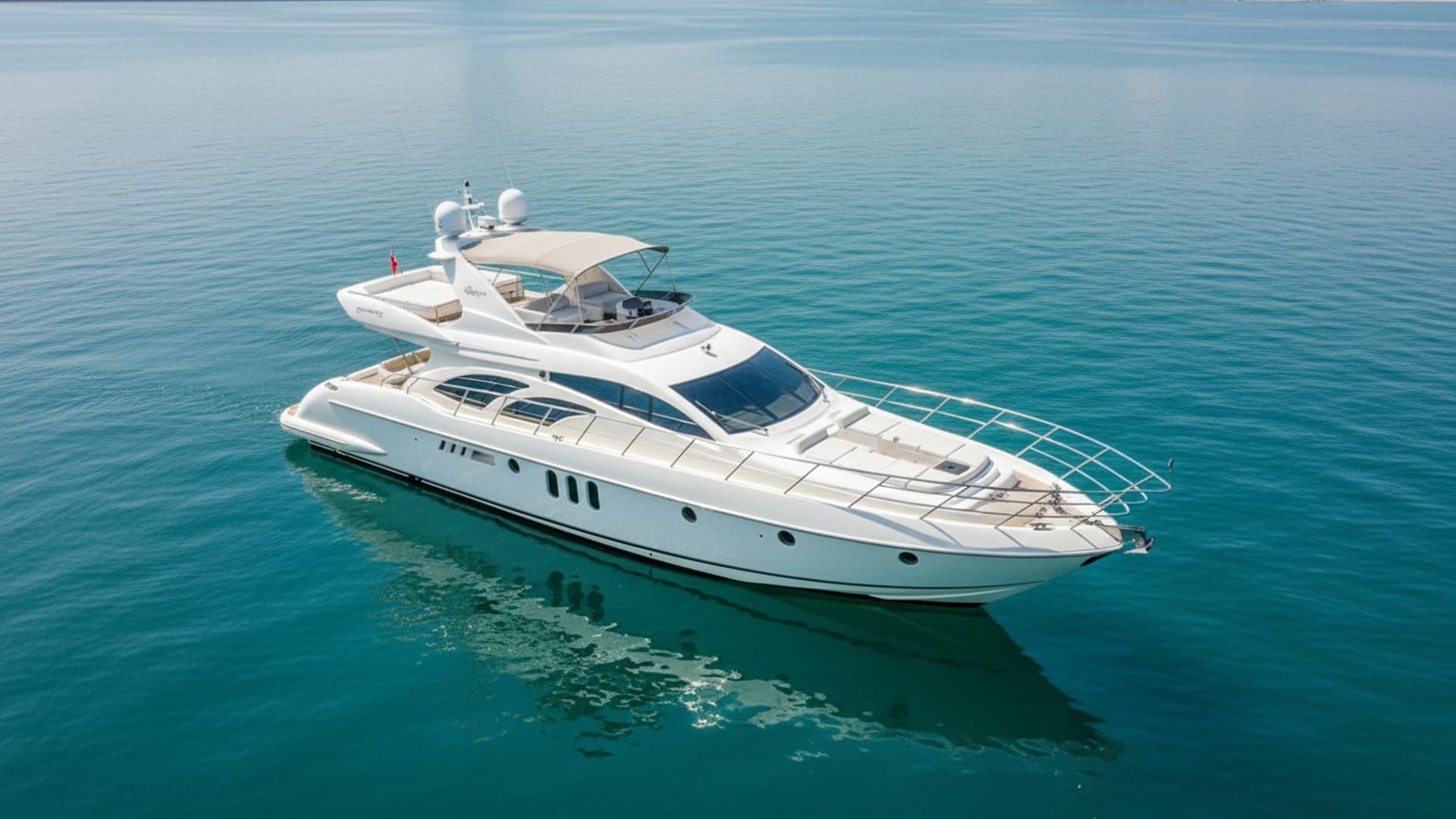 Aerial view of Diamond Jewel 62 ft luxury yacht in Dubai